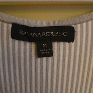 Banana Republic Gray Striped Midi Dress